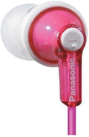 Panasonic ErgoFit Wired Earbuds, 3.5mm Jack In-Ear Headphones Wired with Dynamic Crystal-Clear Sound and Ultra Soft Ergonomic Custom-Fit Earpieces (S/M/L), for Phones and Laptops - RP-HJE120-P (Pink)