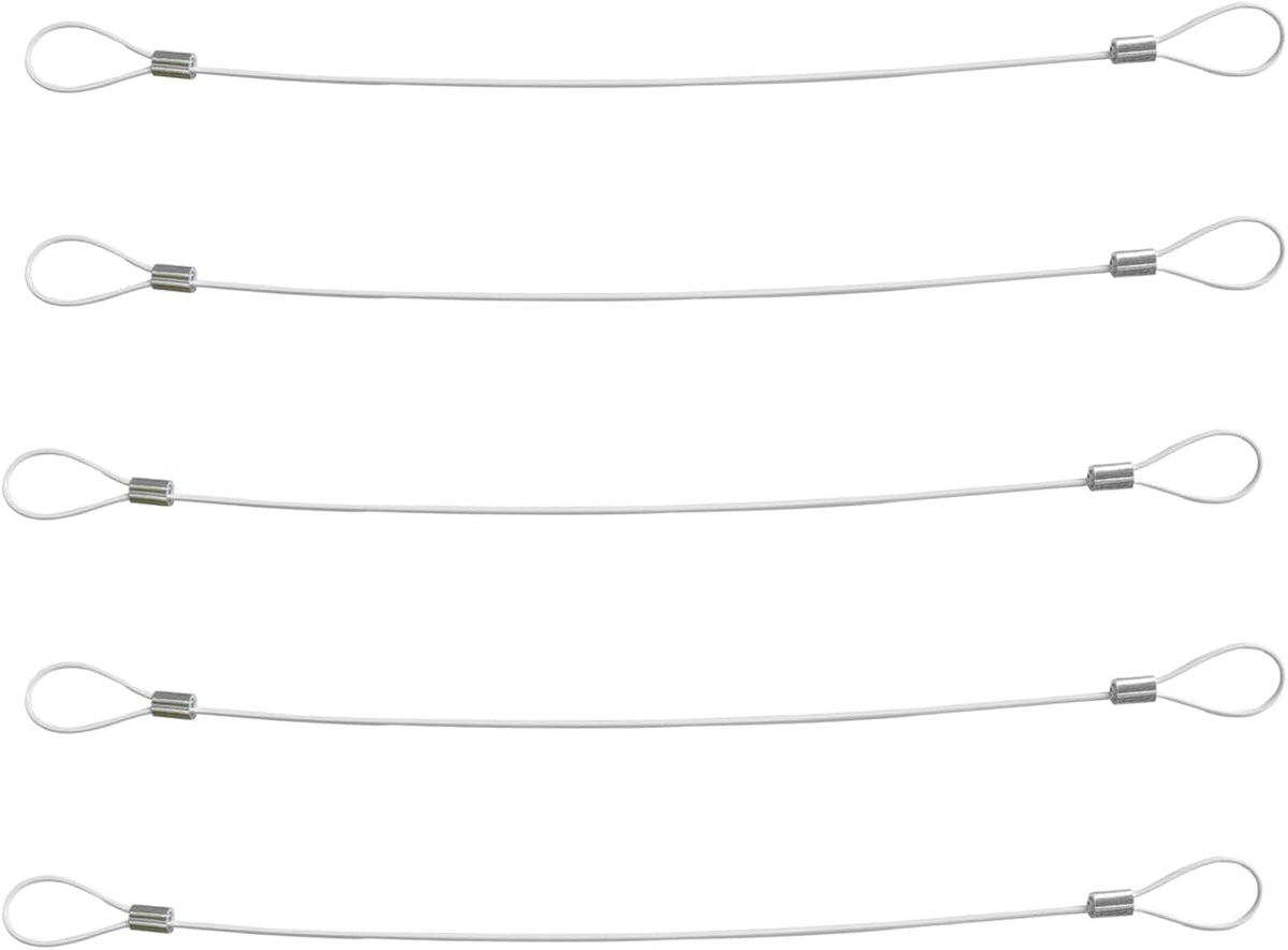 Cable Tethers 50 Pack with Crimping Tool (12 Inches, White Color), Adjustable Security Cable Look, Universal DIY Adapter Tethering Ties Kit for Computer Cord, Pre-Assembled, Tamper-Resistant