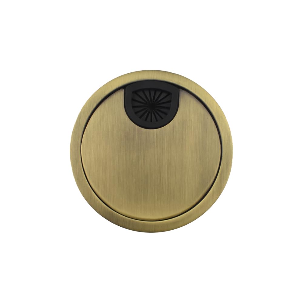 HAHIYO 1Pcs 3.15Inch/80mm Bronze Zinc Alloy Desk Grommet Wire Grommet Cable Management Cord Hole Cover Desk Wire Hole Insert Wire Organizer for Computer Office Home School Equipment Systems
