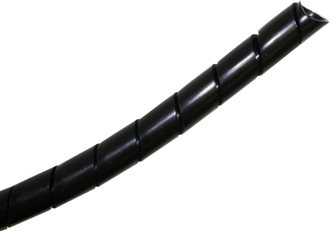 Kable Kontrol Vortex Spiral Cable Wrap - 3/8” Inch 100’ Feet Long - Hose Protector Flexible Polyethylene Wire Conduit Tubing Cable Sleeve Cord Cover to Organize Wires – Black
