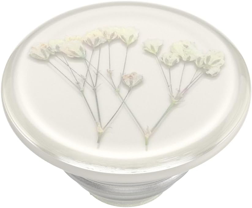 PopSockets: Phone Grip with Expanding Kickstand, Adhesive Grip - Pressed Flower Baby's Breath