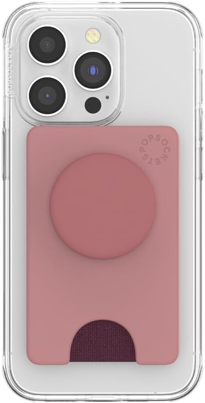 PopSockets Phone Wallet with Expanding Kickstand, Phone Card Holder - Clay