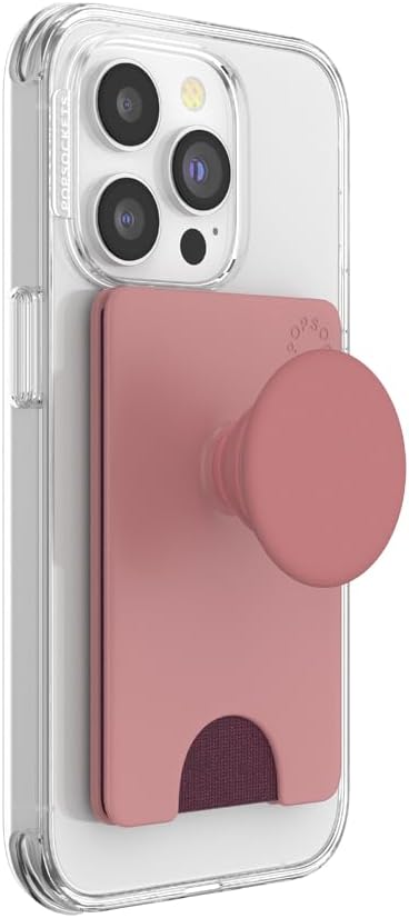 PopSockets Phone Wallet with Expanding Kickstand, Phone Card Holder - Clay