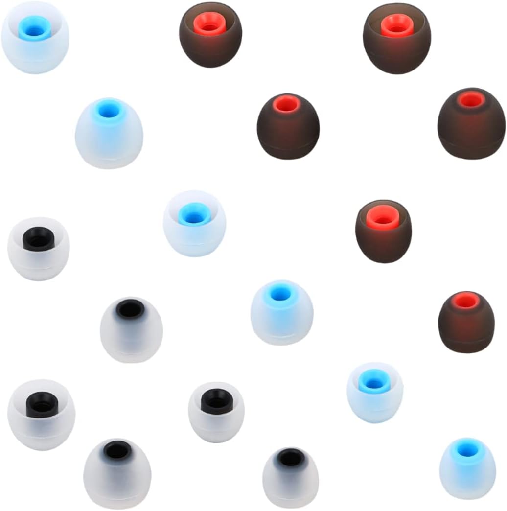 Earbuds Replacement Tips Silicone Earbud Tips Ear Gels Fit for Inner Hole from 3.8mm - 5.1mm Earphones 9 Pairs S/M/L