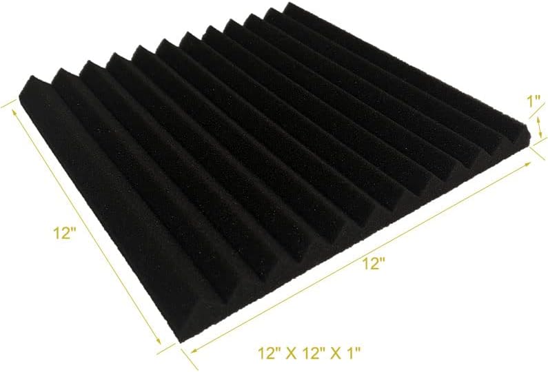 96 Pack Black/purple 12 "X 12 "X1" Acoustic Panels Studio Soundproofing Foam Wedge Tiles,
