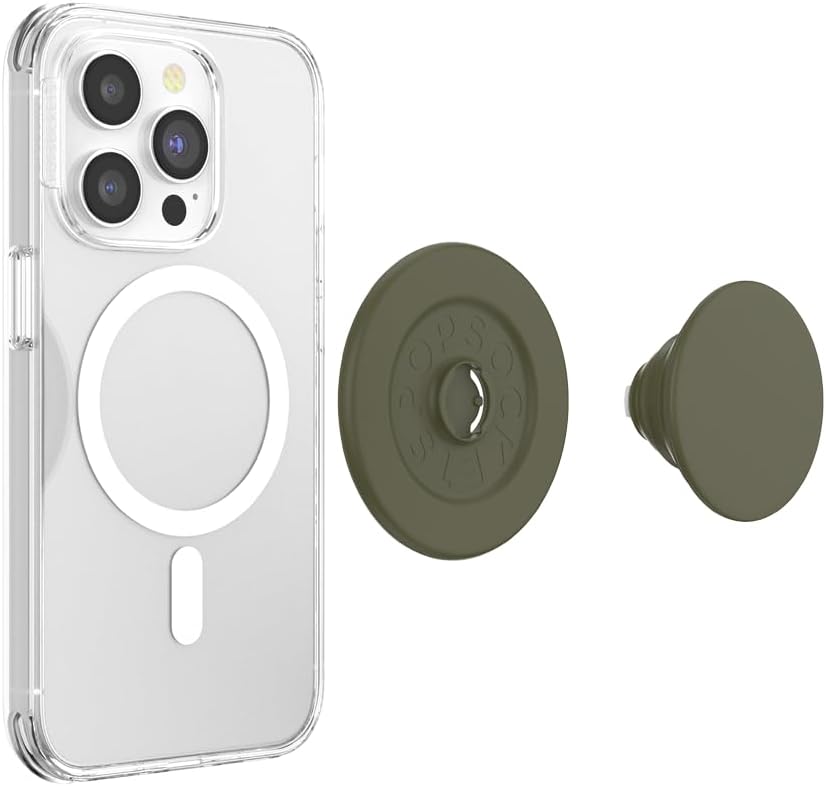 PopSockets Phone Grip for MagSafe with Kickstand, Magnetic Stand, Swappable Top, Secure Hold for iPhone MagSafe Cases, Phone & Tablet Grip - Soft Touch Fatigue
