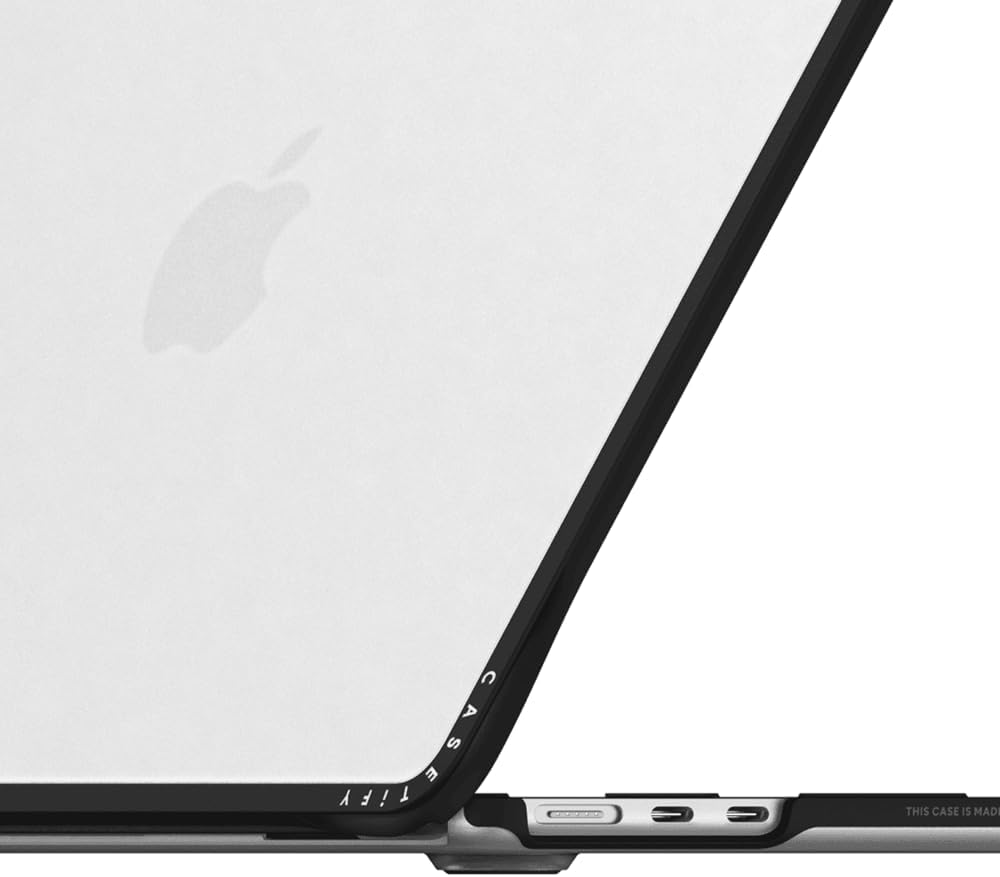 CASETiFY Impact MacBook Air 13.6" (M2-M4) Case [Cushioned Impact Corners/Scratch-Resistant/Anti-Slip Grip] - Disco Magic - Clear Black