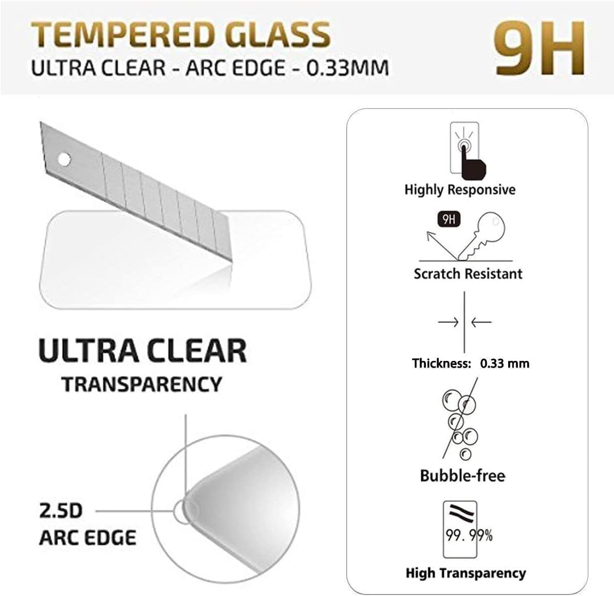 NEW'C 3 Pack Designed for iPhone 12 Pro Max Screen Protector (6.7"), Enhanced Tempered Glass Protection, Case Friendly Anti Scratch Bubble Free Ultra Resistant