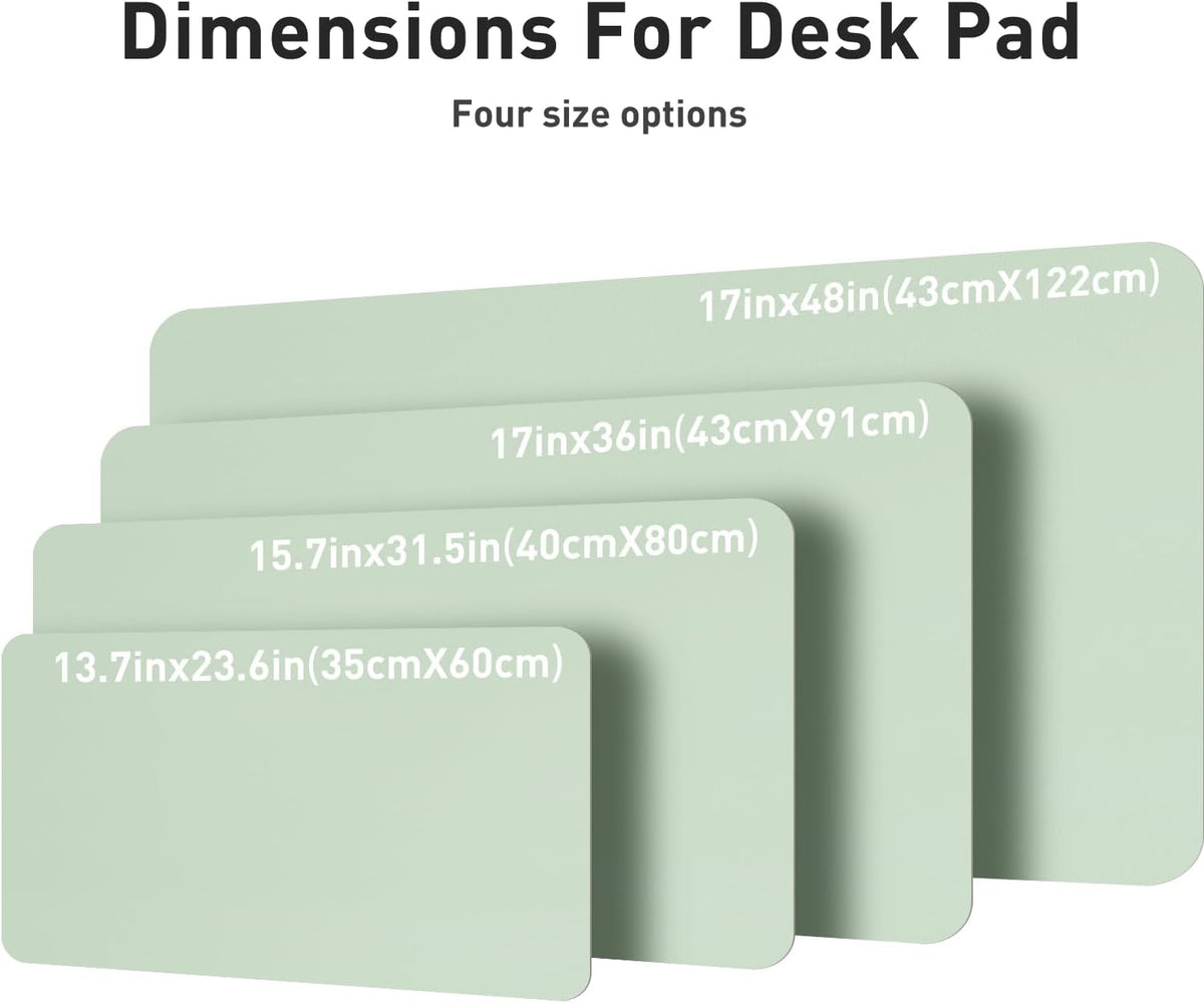 Aothia Large PU Leather Desk Pad Protector – Non-Slip Mouse Pad & Writing Mat for Office/Home, Waterproof, Easy to Clean (36" x 17", Aqua)
