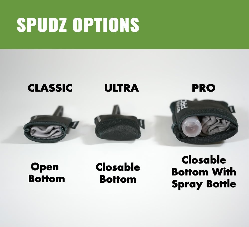 SPUDZ Ultra Microfiber Lens Cleaner – Closable Pouch, Clip-On, Washable – for Optics, Scopes, Glasses | Navy Blue, 10 x 10 Inch