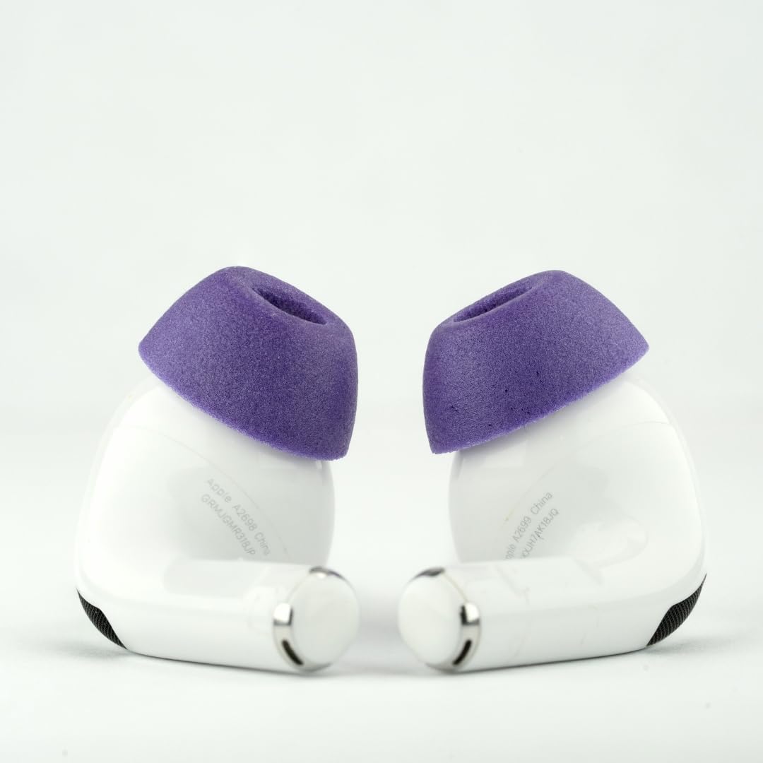 Comply TrueGrip MAX | Premium Memory Foam Replacement Earbud Tips for Apple AirPods Pro 1 & 2 | Long Lasting Comfort, MAX Durability, Secure Fit, Superior Noise Isolation| Purple (Small) (3 Pairs)