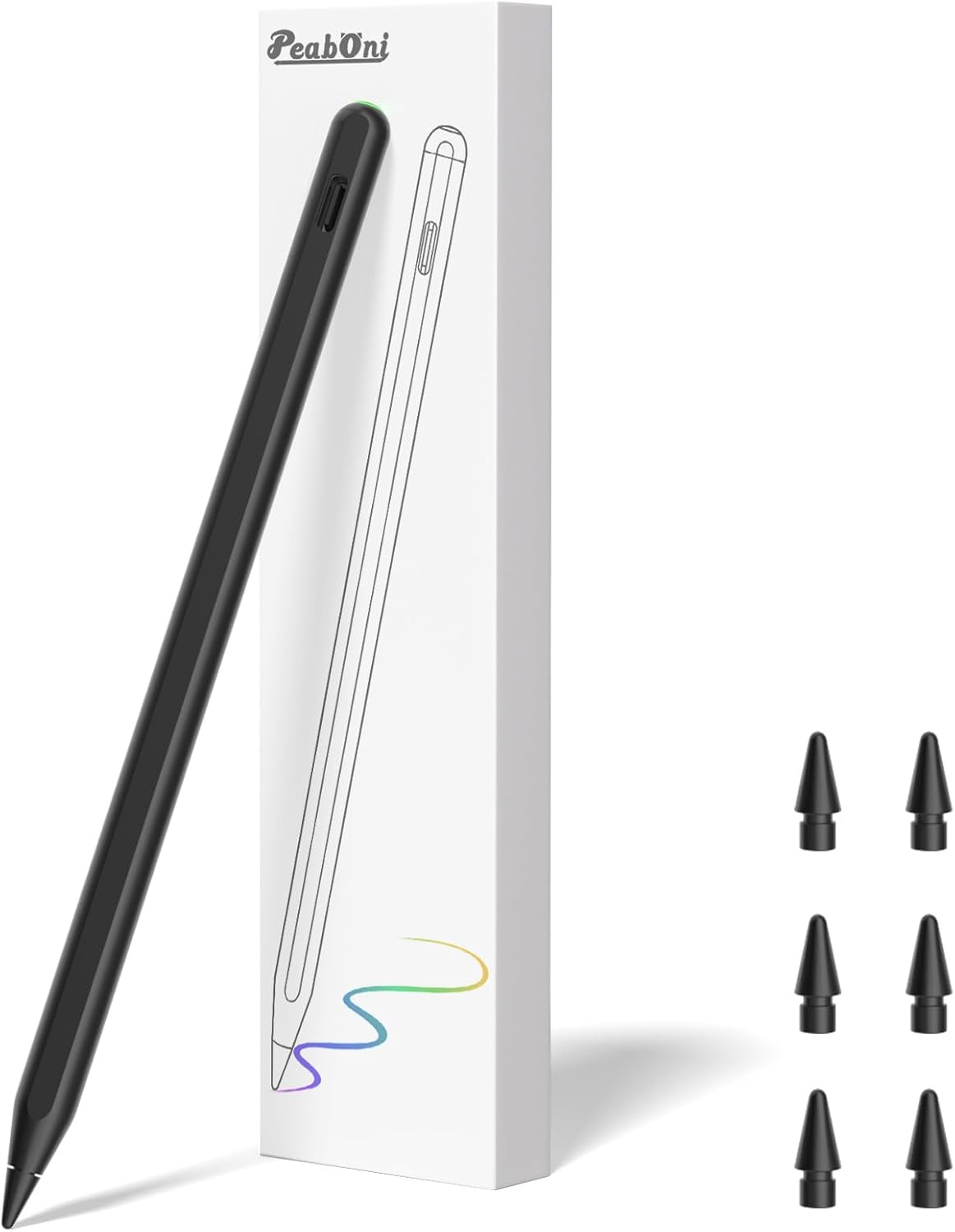 Pencil 2nd Generation for iPad 2018-2024 with Magnetic Wireless Charging Compatible with Apple iPad Pro 13”(M4)/12.9”/11”,iPad Air 6(M2)/5/4/3,iPad mini 7(A17 Pro)/6/5,iPad10/9/8/7/6 Black