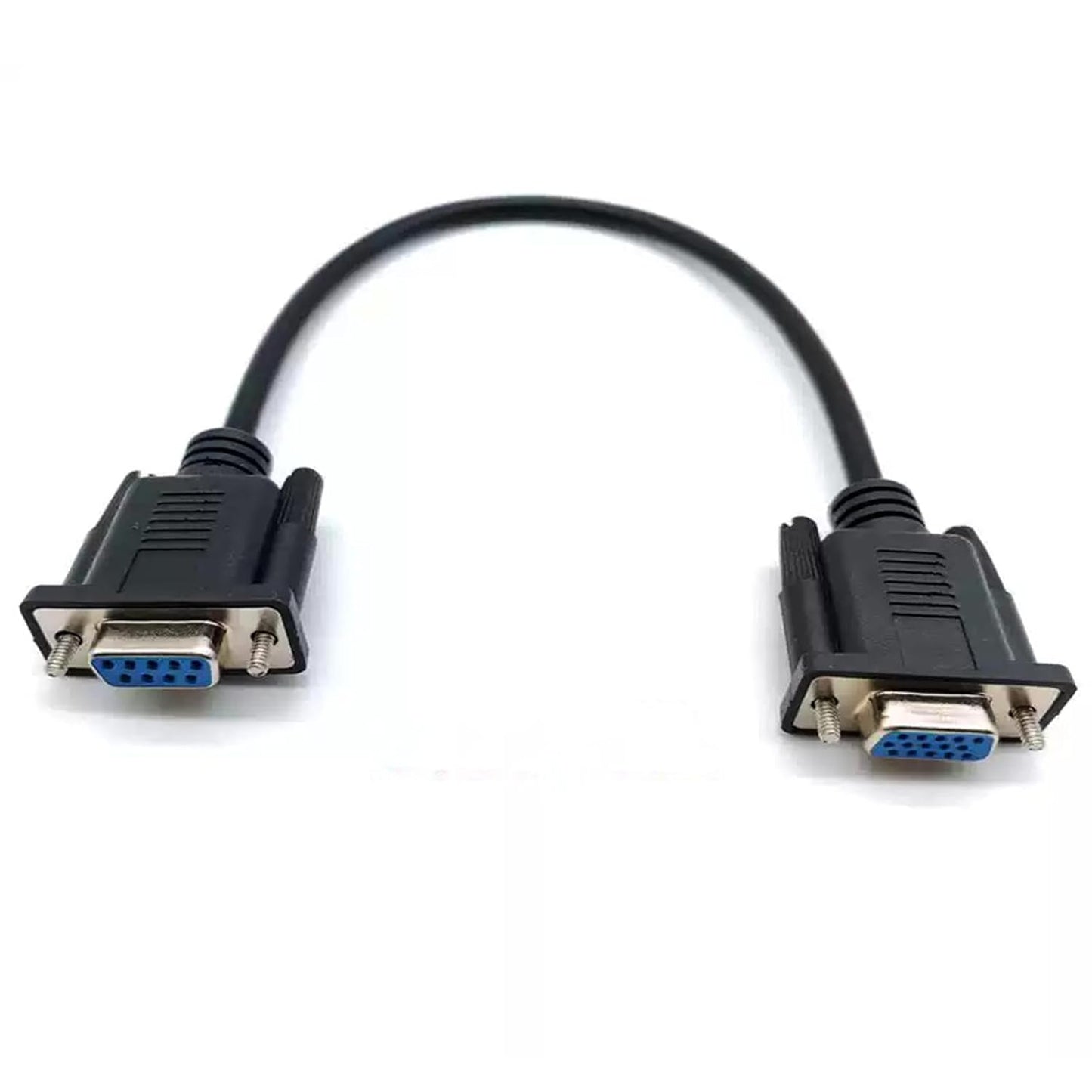 DB9 Female to VGA Female 15Pin Three-Row Signal Transmission Cable, VGA to DB9 Serial RS232 Data Cable for Mutual Transmission of Signals Between 9Pin Video Devices and Computers 1.5Meter