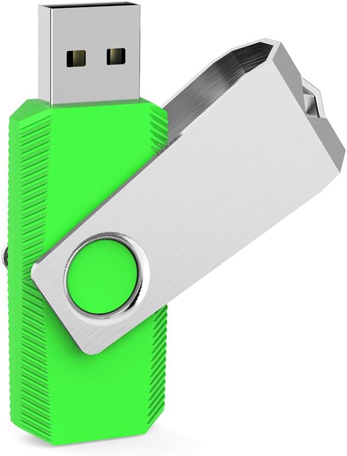 Aiibe 5 Pack 32GB Flash Drive USB Flash Drive USB 2.0 Thumb Drive Swivel U Disk Memory Stick 32 GB Multi Pack USB Drives with Led Light (32G, 5 Colors: Black Red Cyan Green Purple)