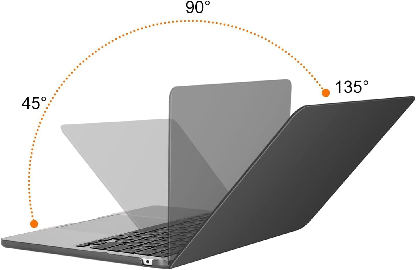 MOSISO Compatible with MacBook Air 13 inch Case 2025 2024 2023 2022 M4 A3240 M3 A3113 M2 A2681, Plastic Hard Shell&Keyboard Cover&Screen Film&Type C for MacBook Air 13.6 inch Case, Slate Gray