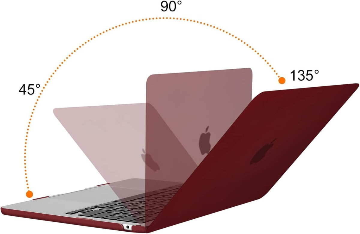 MOSISO Compatible with MacBook Air 13 inch Case 2025 2024 2023 2022 M4 A3240 M3 A3113 M2 A2681, Plastic Hard Shell&Keyboard Cover&Screen Film&Type C for MacBook Air 13.6 inch Case, Burgundy