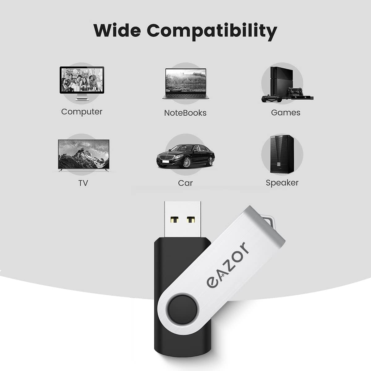 64 GB Flash Drive USB Flash Drive Thumb Drive 5 Pack 64GB USB Memory Stick USB Drives for Data Storage - (5 Mixed Colors)
