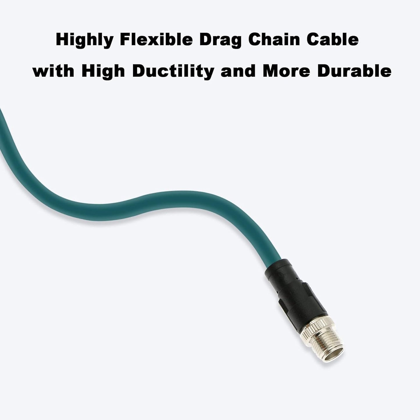 Alvin's Cables M12 8 Pin Male to RJ45 Shielded Ethernet Cable M12 X Coded 8 Position Cat6a Cable for Cognex Industrial Camera 9.8ft/3M