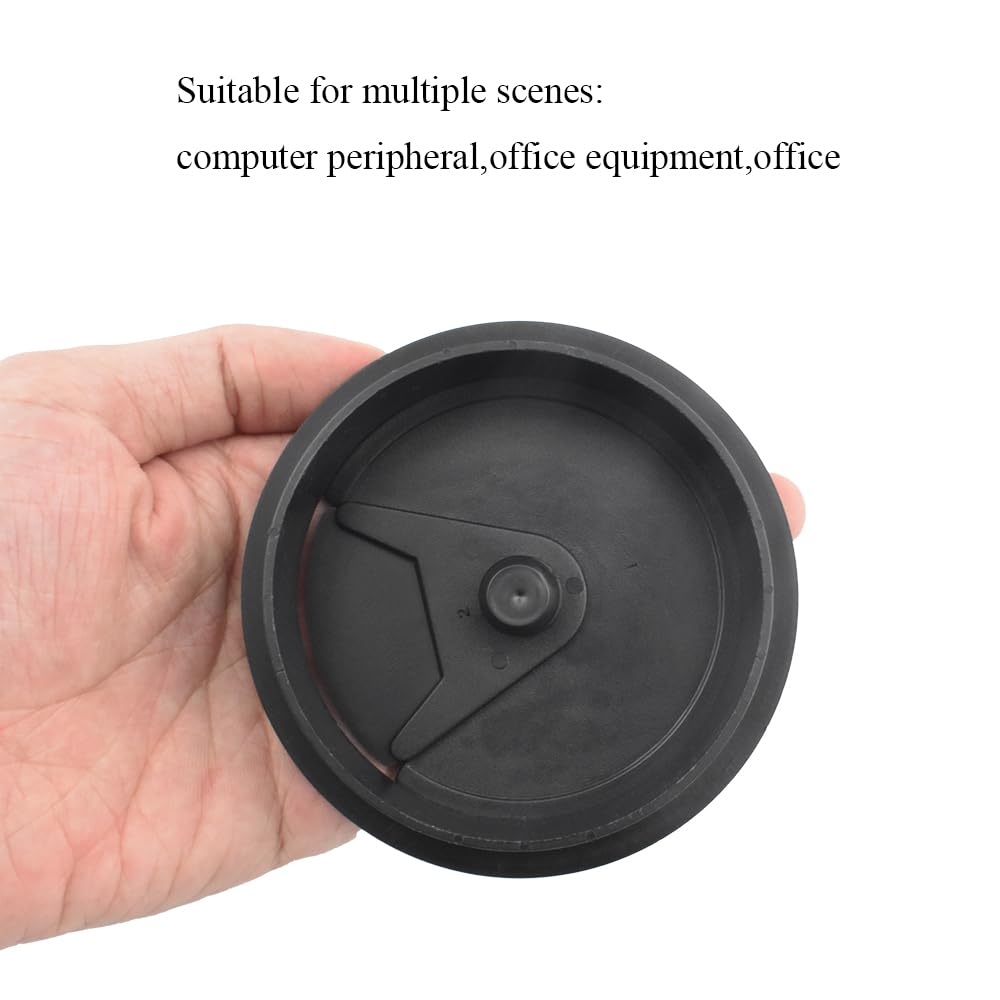 HAHIYO 2Pcs 3.15Inch/80mm Black ABS Plastic Sector-Shaped Desk Grommet Wire Grommet Cable Management Cord Hole Cover Desk Wire Hole Insert Wire Organizer for Computer Office Home Equipment System