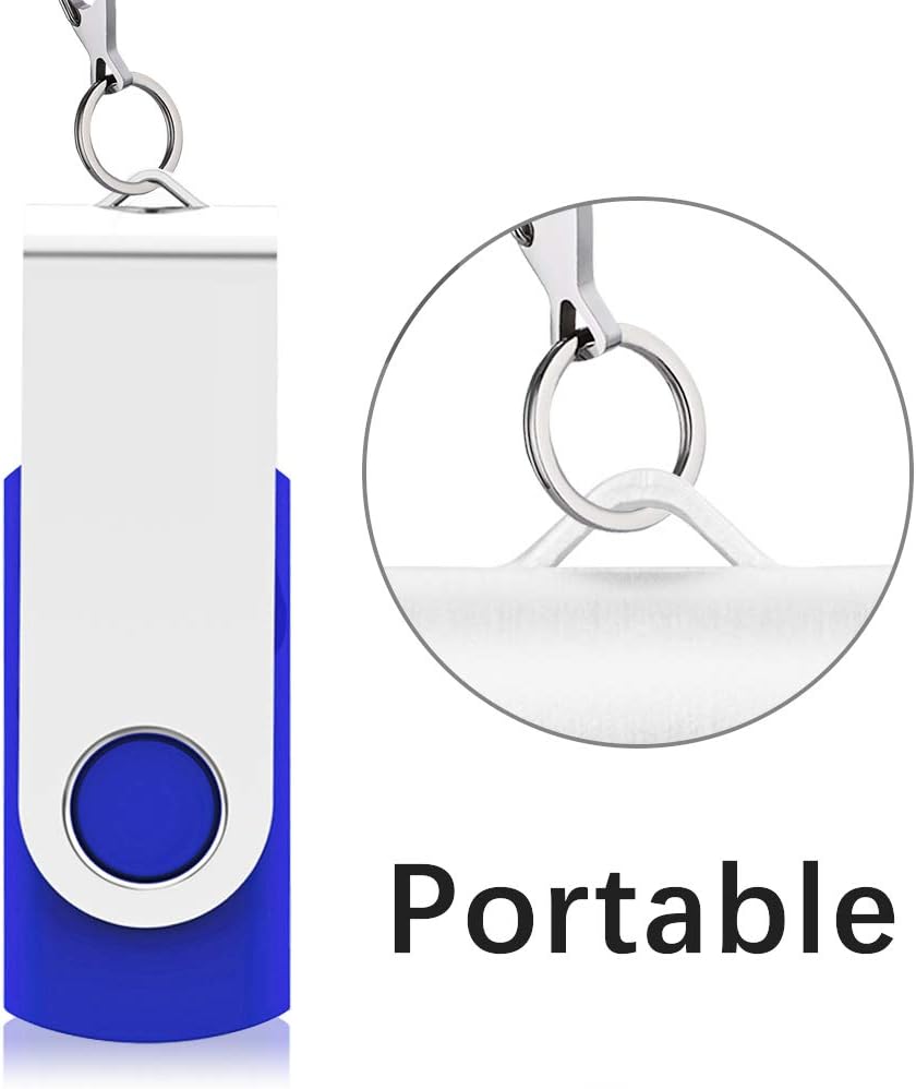 KEXIN Flash Drive 50 Pcs 32GB USB Flash Drive Thumb Drive USB 3.0 Swivel Jump Drive with LED Indicator - Blue