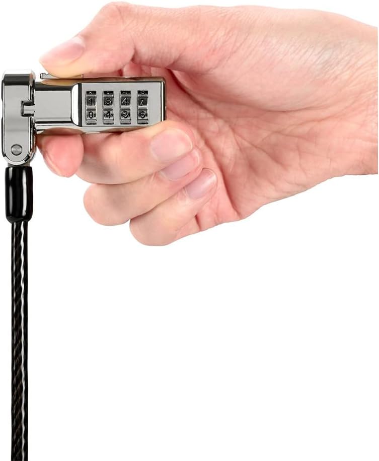 Kensington Universal 3-in-1 Combination Laptop Lock, Computer Security Locking Cable - Resettable Version (K62316WW), Black