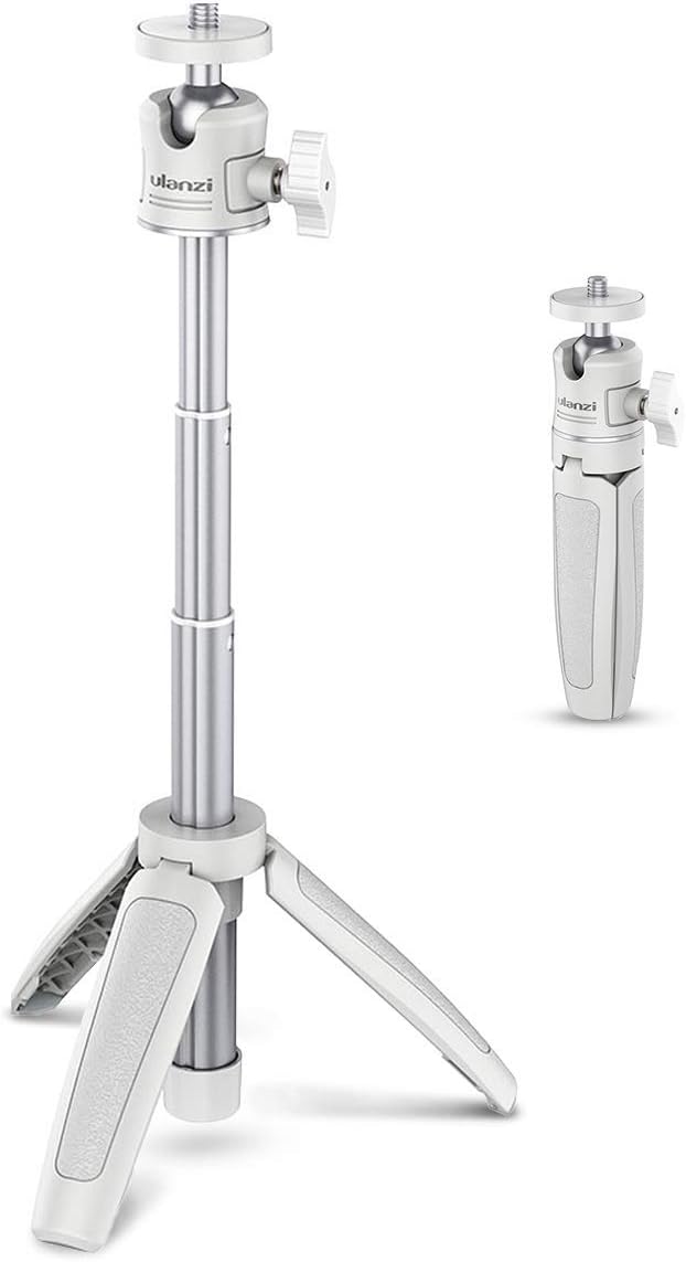 ULANZI Extension Pole Tripod, Mini Selfie Stick Tripod Stand Handle Grip for iPhone 13 Pro Max Samsung OnePlus Google Smartphone Canon G7X Mark III Sony RX100 VII A6400 Cameras Vlogging (Off-White)