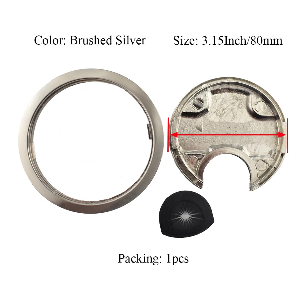 HAHIYO 1Pcs 3.15Inch/80mm Brushed Silver Zinc Alloy Desk Grommet Wire Grommet Cable Management Cord Hole Cover Desk Wire Hole Insert Wire Organizer for Computer Office Home School Equipment Systems