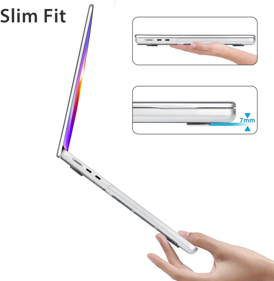 Compatible with 2025 2024-2022 MacBook Air 13 inch Case M4 A3240 M3 A3113 M2 A2681, Hard Shell&Keyboard Film&Screen Film&Webcam Cover for New M4 Mac Air 13.6 inch with Touch ID, Curved Doodle