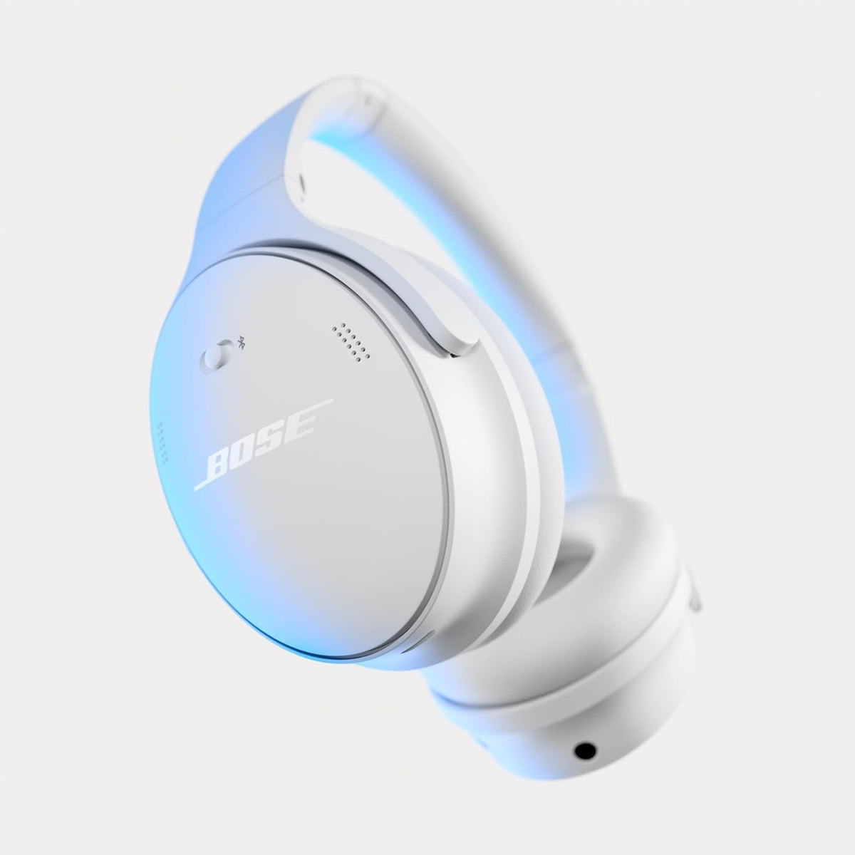 Bose QuietComfort Bluetooth Headphones, Wireless Headphones with Active Over Ear Noise Cancelling and Mic, Deep Bass, Up to 24 Hours of Playtime, White Smoke