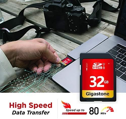 GIGASTONE 32GB SD Card 50-Pack UHS-I U1 Class 10 SDHC Memory Card High-Speed Full HD Video Compatible with Canon Digital Camera, SPYPOINT TACTACAM WOSPORTS Trail Camera, with 50 Mini Cases