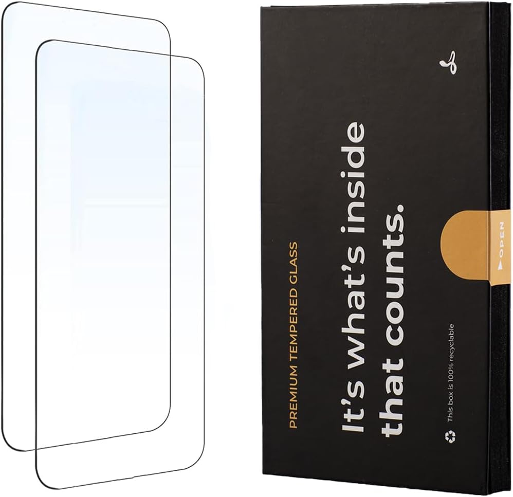 Snakehive Tempered Glass Screen Protector for iPhone 13 | Premium Mobile Phone Screen Protectors | Impact-Protection Anti-Shatter Anti-Scratch Easy Bubble Free Installation - Pack of 2