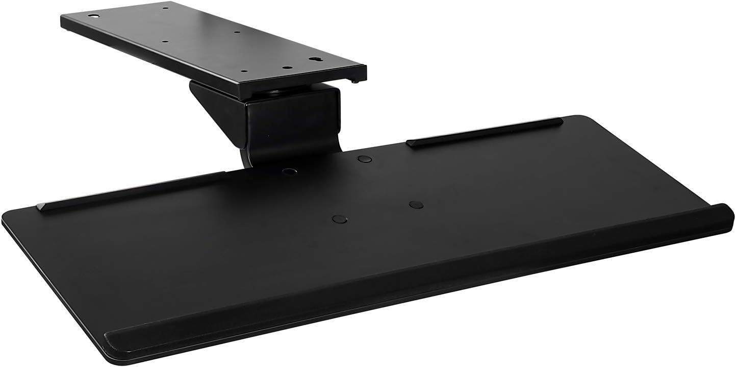 Mount-It! Under Desk Keyboard Tray and Mouse Platform, Ergonomic Computer Keyboard Drawer with Gel Wrist Pad, 17 inch Space Saving Track, Black (MI-7138)