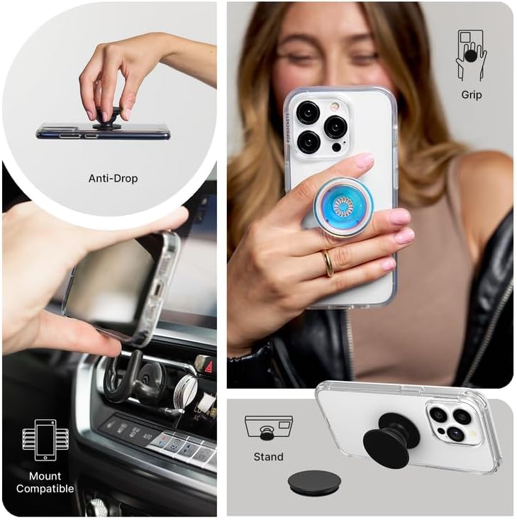 PopSockets Phone Grip with Expanding Kickstand, Adhesive Grip - Regrind White