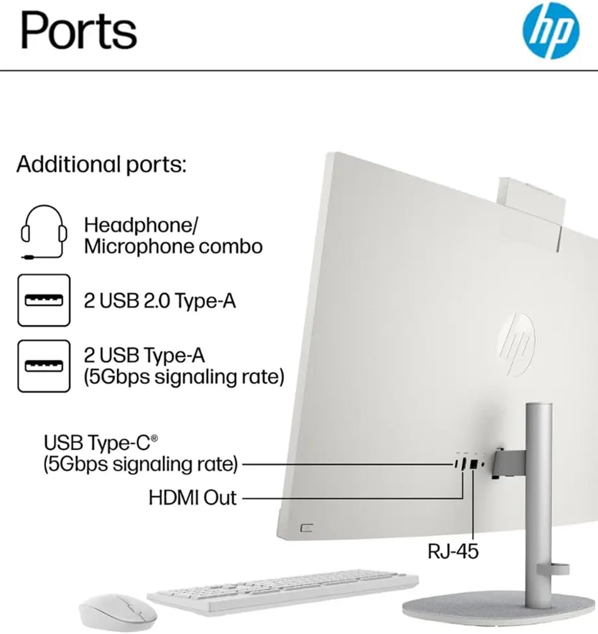 HP All-in-One Desktop - 27'' FHD Touchscreen Computer, Windows 11 Pro, Intel 12-core Ultra 7 155U(Beats i7-1355U), Wi-Fi 6, Bluetooth, Adjustable Height, Anti-Glare (32GB RAM | 2TB SSD)