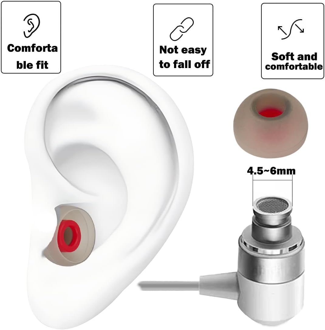 Earbud Tips Replacement Earbud Tips Earbud Replacement Tips Headphone Earbud Tips Earbuds Replacement Tips Eartips Compatible with Powerbeats 2 Powerbeats 3 Lg Samsung Earbuds Red SML 9 Pairs