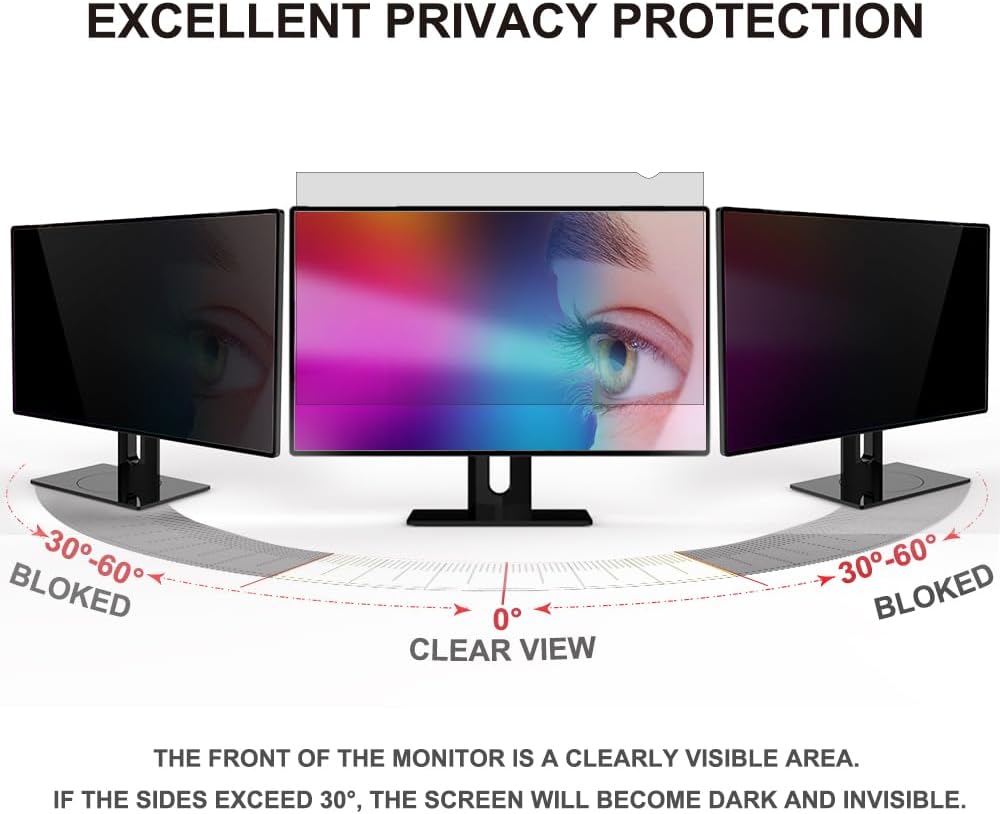 2-PACK 21.5 inch Computer Privacy Screen Filter Suitable for 16:9 Aspect Ratio Widescreen Monitor - Blue Light Filter- Anti-Glare & Anti-Scratch Protector Film ([2-Pack] 21.5" Widescreen (16:9))