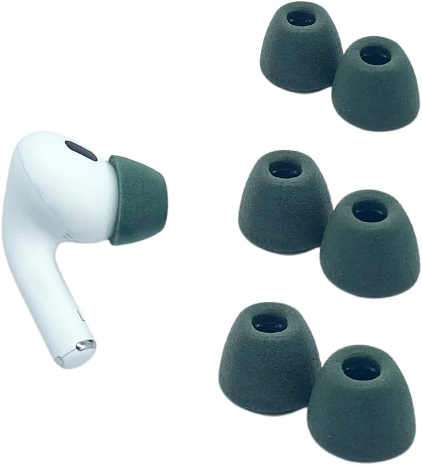 Comply Memory Foam Replacement Earbud Tips for Apple AirPods Pro 1 & 2 Ultimate Comfort, Secure Fit, Superior Noise Isolation Anti Slip, Prevent from Falling Out Green, Small (3 Pairs)