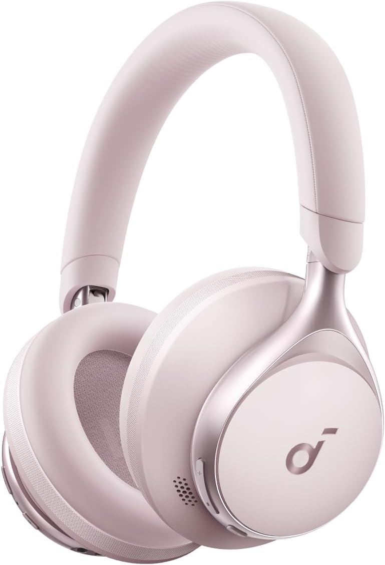 Soundcore by Anker, Space One, Active Noise Cancelling Headphones, 2X Stronger Voice Reduction, 40H ANC Playtime, App Control, LDAC Hi-Res Wireless Audio, Comfortable Fit, Clear Calls, Bluetooth 5.3