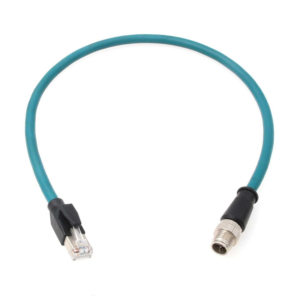 M12 Ethernet 8 Pin X Coded RJ45 CAT7e GigE Cable for Basler Cognex Vision Camera Sensor High Speed Network Switch Router PLC 30cm