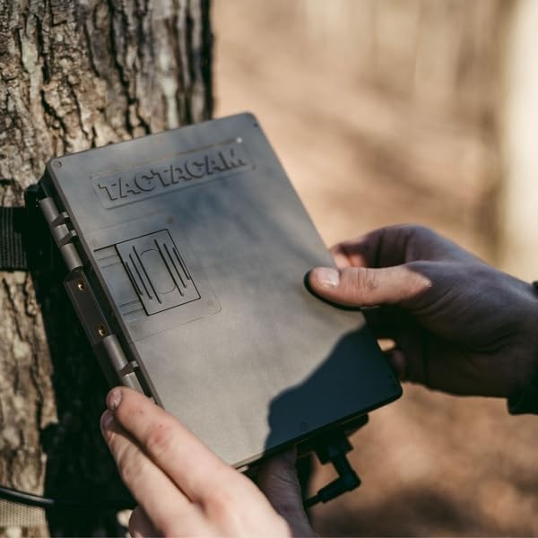 Tactacam Reveal Folding Solar Panel – 7.2W Output, Built-in Lithium Battery, Powers Trail Cameras, Compatible with Reveal & Defend Cams, Portable Design, 12V/2A Output