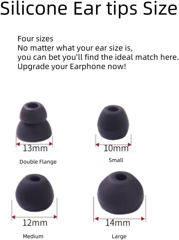 Replacement Ear Tips for Beats Urbeats2.0 Tour2.0 ibeats Beats x, Beats Flex Secure Fit for Powerbeats Pro Silicone Earbuds Washable Sweat-Resistant Noise Isolation 8 Pairs (Black)