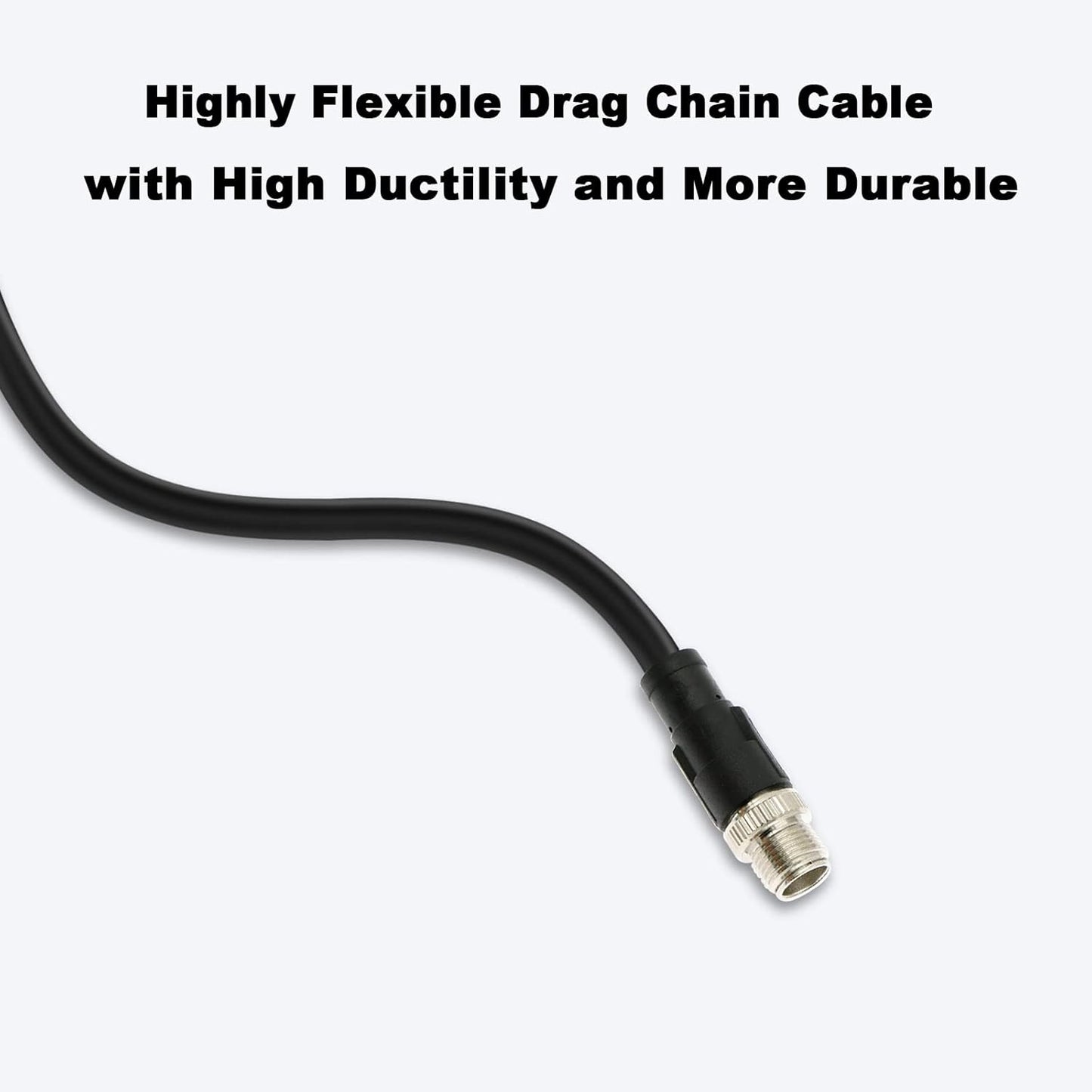 Alvin's Cables M12 8 Pin Male to RJ45 Shielded Ethernet Cable X Coded 8 Position Cat6a Cable for Cognex Industrial Camera 9.84ft/3M
