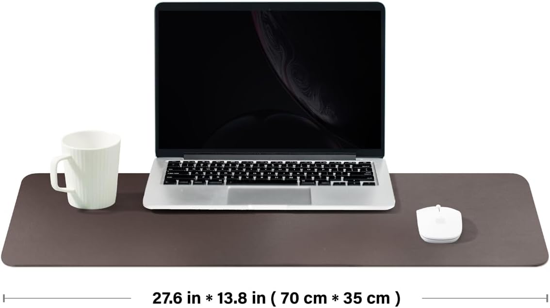 Cork Desk Mat - Dual-Sided Desk Pad for Office and Home - Desk Organization and Accessories - Ideal for Large Mouse Pad and Desk Mats on Top of Desks(Coffee,27.6"x 13.8")