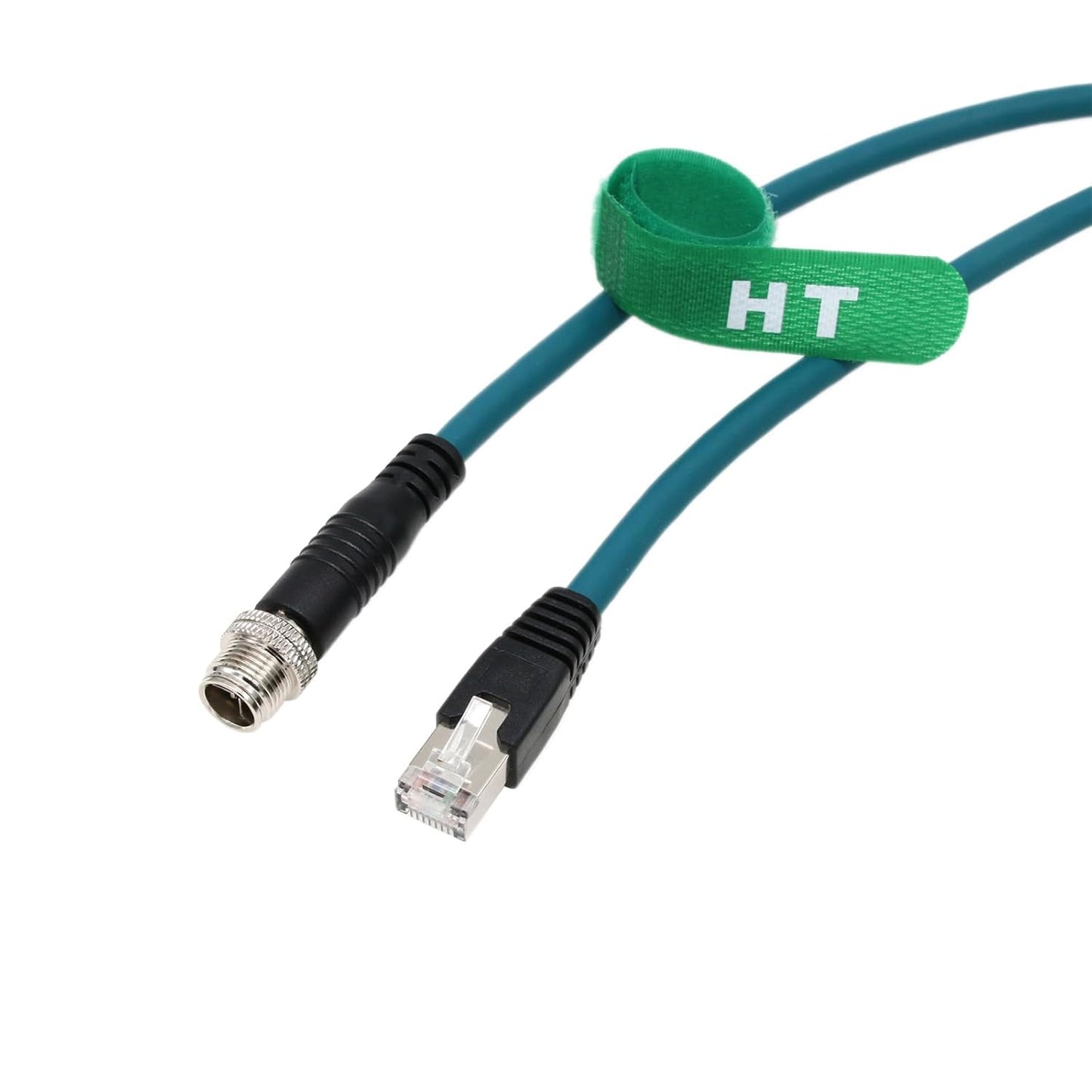 Ethernet Cable for Basler Cognex Keyence Datalogic Microscan Sick Machine Vision Sensor Network Industrial Switch, M12 8-Pin X-Coded to RJ45, CAT7 High-Speed, 40m