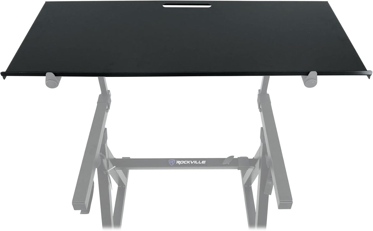 Rockville Z-SHELF Universal Shelf for Z-Stand and X-Stand, 35.4x13.78in Steel Platform, Foam-Padded Edge, Lightweight 7.3 lbs, for Musicians and DJs