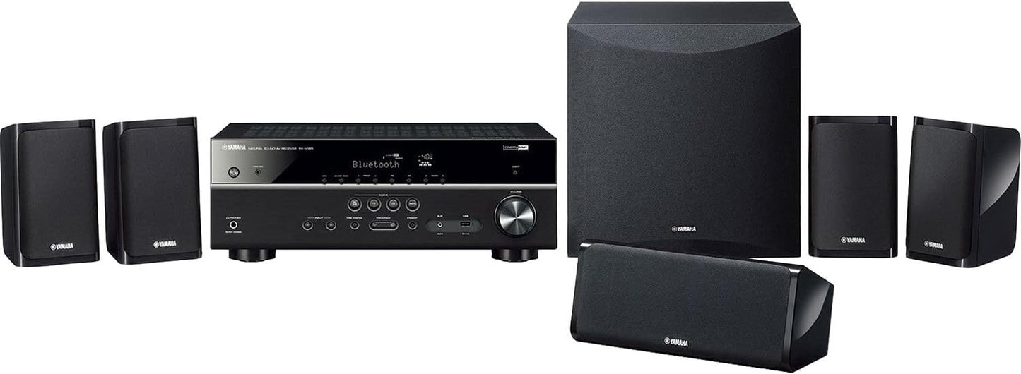 Yamaha Audio YHT-4950U 4K Ultra HD 5.1-Channel Home Theater System with 8" 50W RMS Powered Subwoofer Speakers, True Surround Sound, AV Receiver and Bluetooth Music Streaming Bundle with Accessories