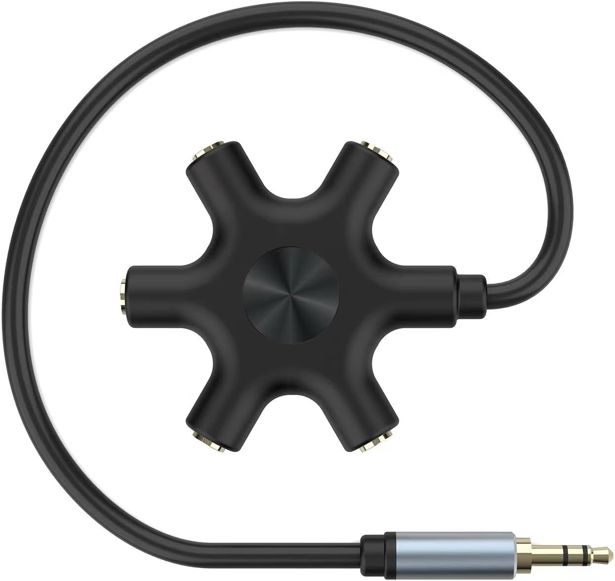Multi Headphone Audio Splitter, 5-Way 3.5mm Jack Stereo Headset Adapter to Connect Up to 5 Devices for Mixing, Shared Experiences - for iPhone, iPad & More