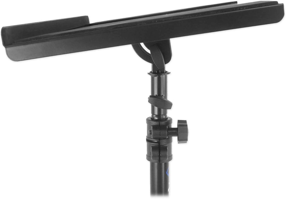 Rockville RLS68 Dual-Tray Laptop/Tablet Stand, Adjustable Height, Foldable, Portable, for DJs and Presenters