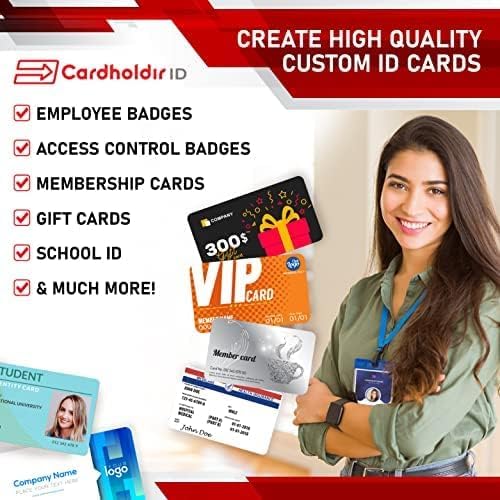 Easy Badges Solid 210 ID Badge Printer | with Standard Edition Software (Adds Excel Database & QR Codes), & Everything Needed to Print 400 ID Cards | Single Sided Employee ID Printer