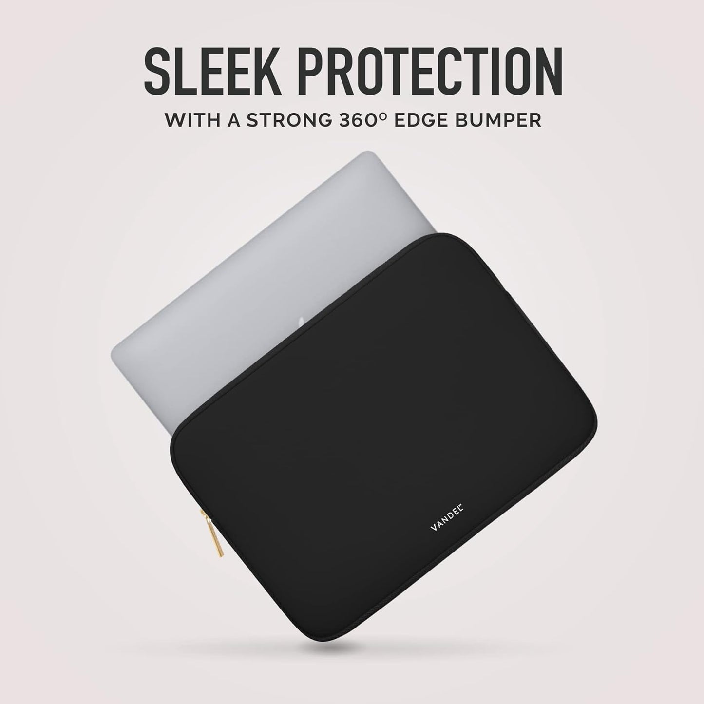 Vandel MacBook Air 13 inch Laptop Sleeve, Fits 13-13.3 inch Laptops: Neoprene MacBook Air & Pro Case, Chromebook, HP Soft Cover | Thin Computer Carrying Bag, Black Mac (M1 & M2) Pouch